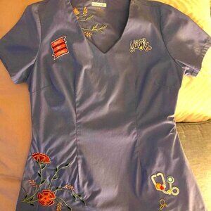 Womens Scrub shirt with Patches